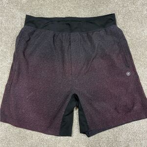 Athleta men’s lined training shorts – black/purple fade SZ Large (estimate)
